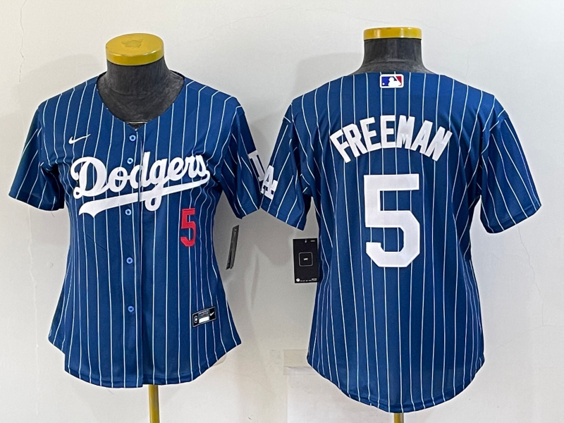 Women's Los Angeles Dodgers #5 Freddie Freeman Navy/Gold Stitched Baseball Jersey(Run Small) Women's Los Angeles Dodgers #5 Freddie Freeman Navy/Gold Stitched Baseball Jersey(Run Small)